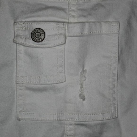 JUSTICE Overall Denim Shortalls Distressed H10316 - Picture 4 of 10